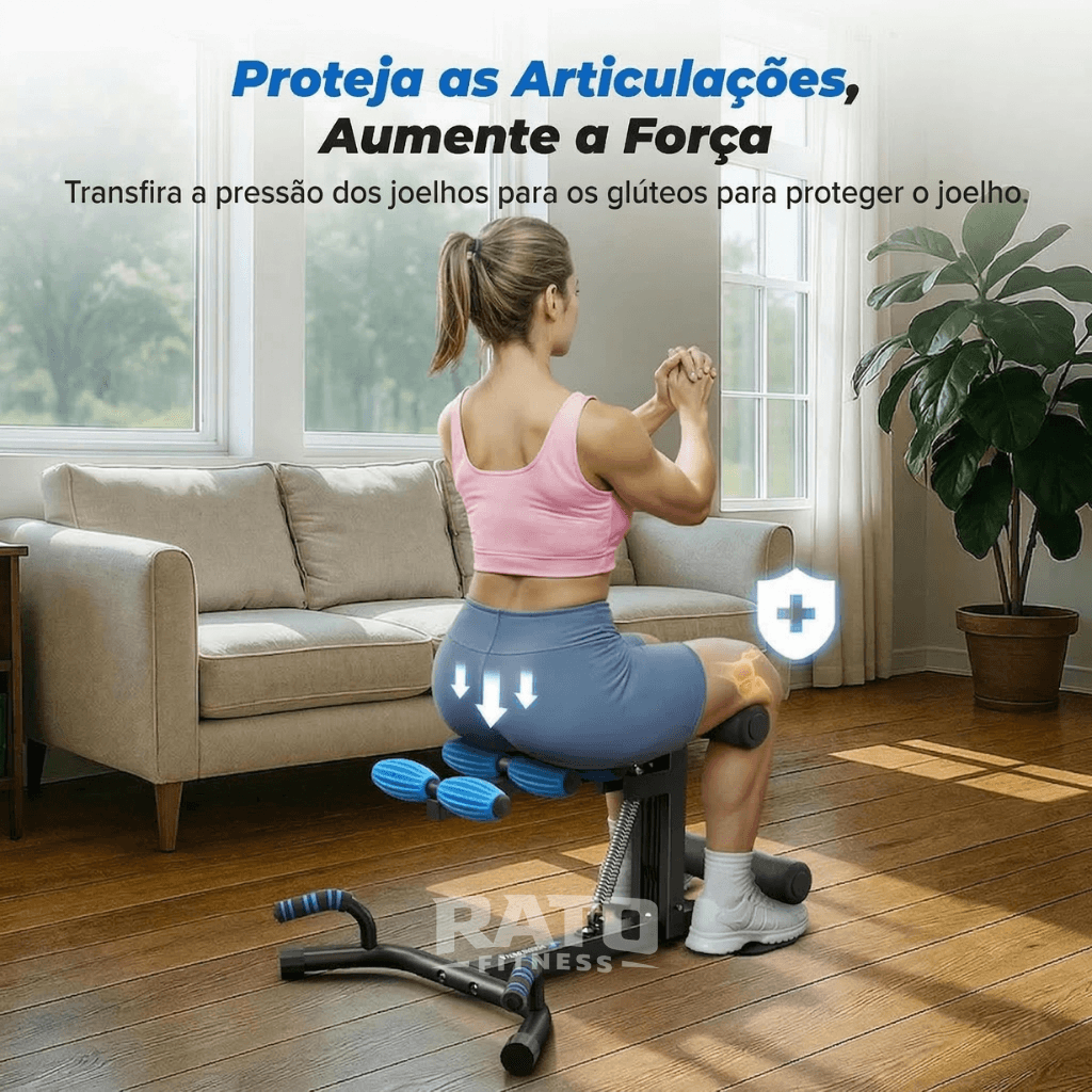 Aparelho Compacto de Agachamento Multifuncional 3 em 1 para Pernas e Glúteos - Preto Azul - Imagem 4