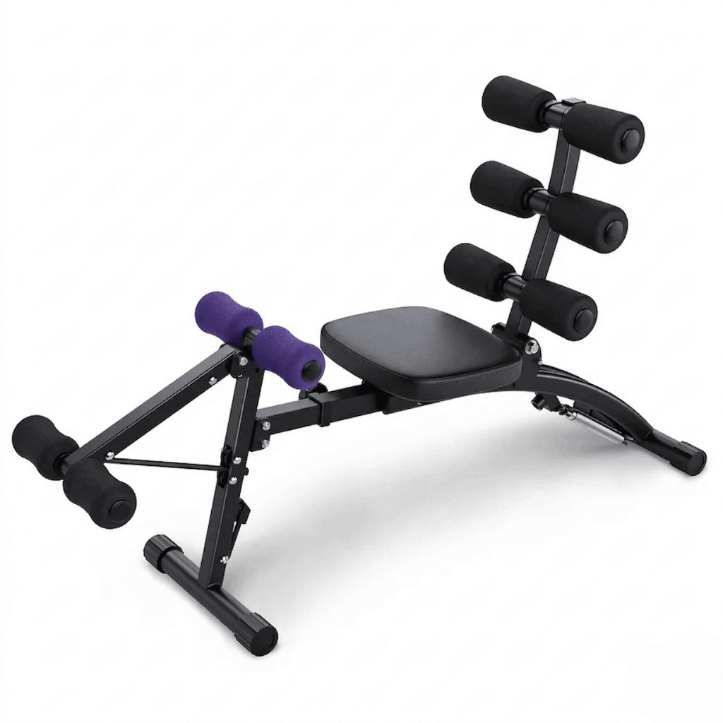 Banco Abdominal Compacto 4 em 1 para Core, Pernas e Cardio - Preto Vermelho - Imagem 11