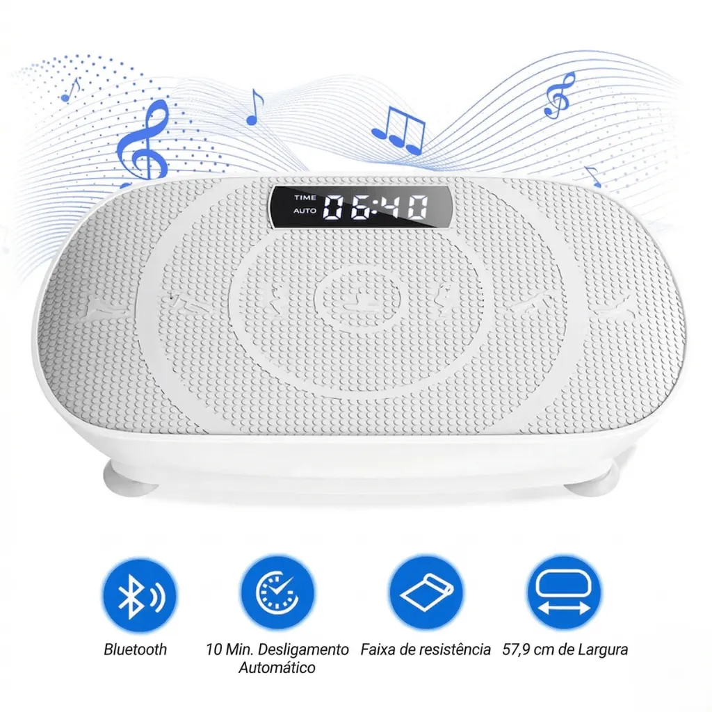 Plataforma Vibratória Portátil para Corpo Inteiro - Branco - Imagem 1