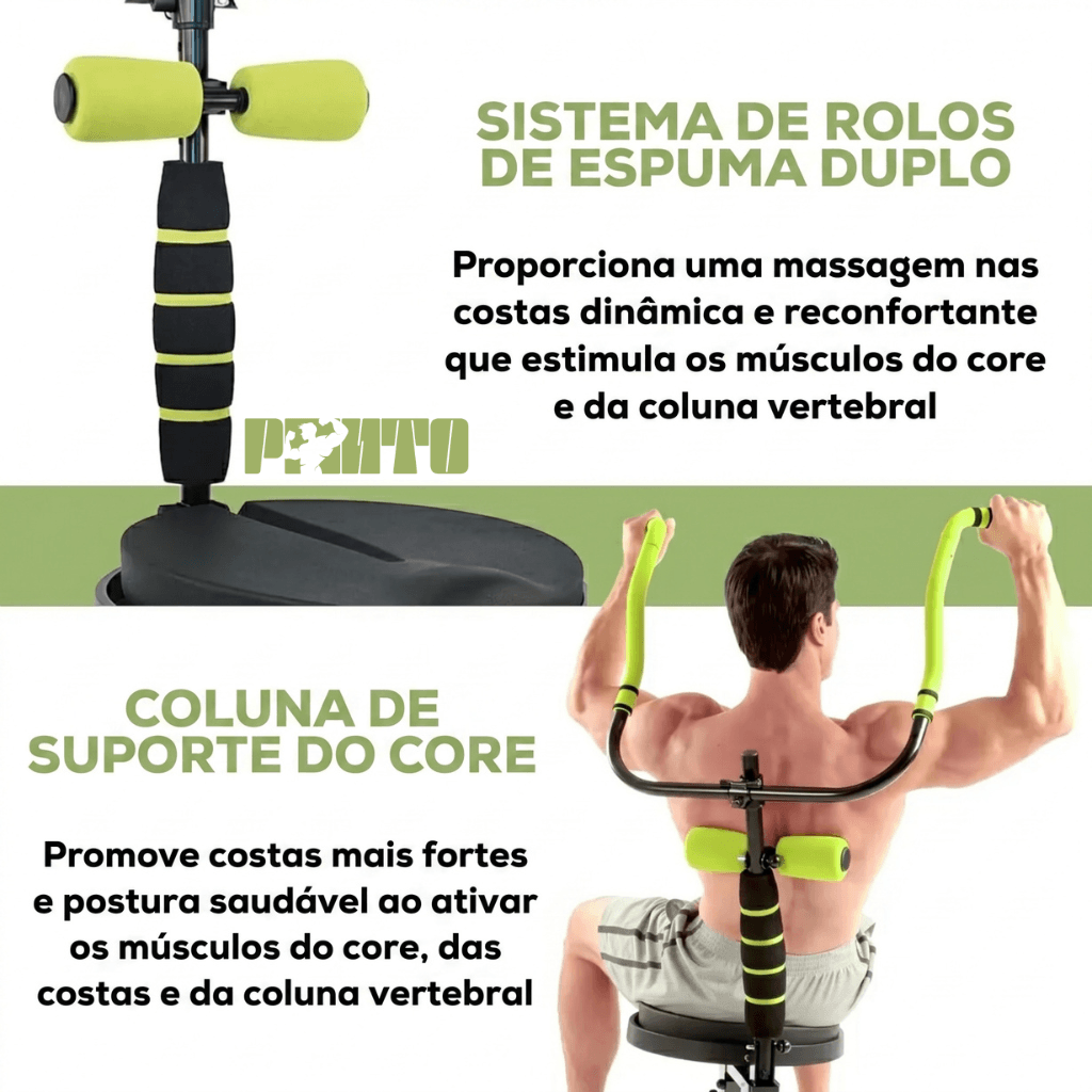 Aparelho Abdominal GiroFit 360 Compacto - Preto Amarelo - Imagem 2