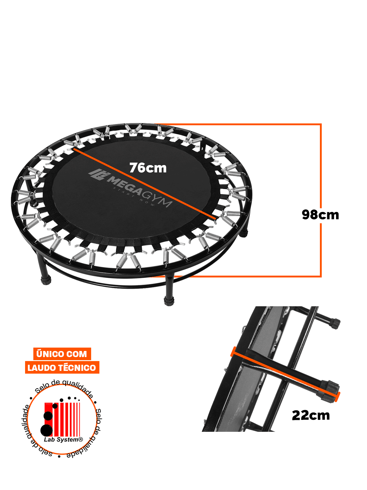 Mini Jump Trampolim Profissional 32 Molas Rosa - Imagem 8